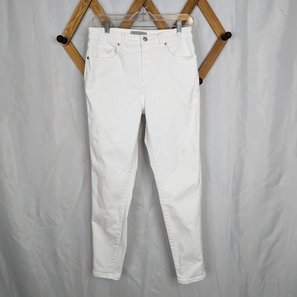 Everlane Authentic Stretch Curvy High Rise White Skinny Jeans - Size 30